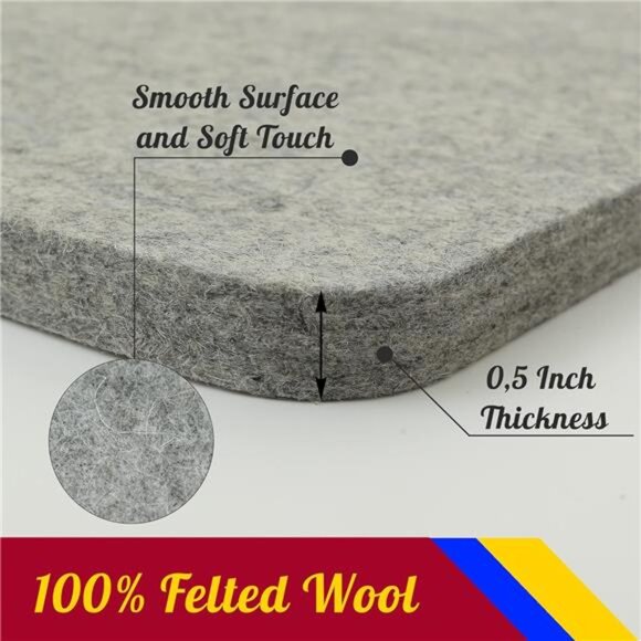 Wool Pressing Mat - 17" x 13.5" Quilting Ironing Pad - 100% New Zealand Felted - Picture 5 of 7
